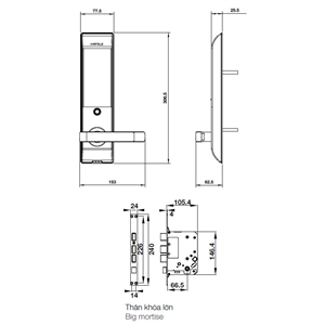 Khóa điện tử Hafele EL7900-TCB 912.05.644